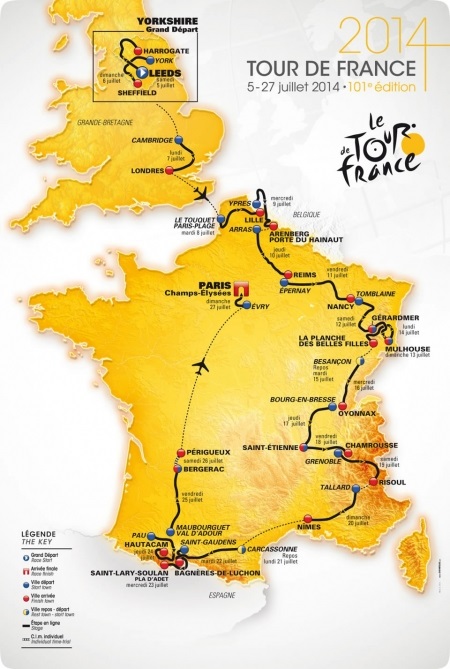 101. Tour de France 2014 – Mit 21 Etappen und einer Länge von 3\’656 Km