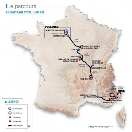 72. Paris-Nizza 2014 präsentiert sich ohne Zeitfahren und Bergankunft