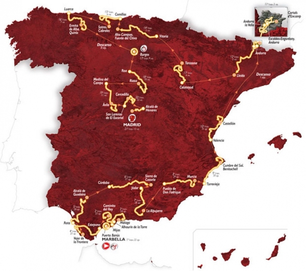 Die SpanienRundfahrt vom 22. August bis 13. September 2015