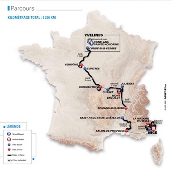 74. Paris – Nizza 6. – 13. März 2016 mit total 1’290 Km
