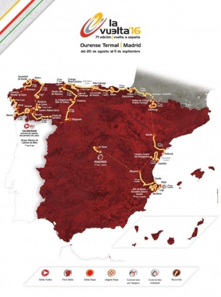 71. SpanienRundfahrt 2016 mit 10 Bergankünften