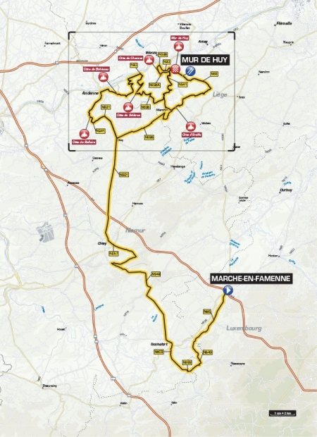 80. La Flèche Wallone 2016 – mit 12 Steigungen dabei 3 x Mur de Huy