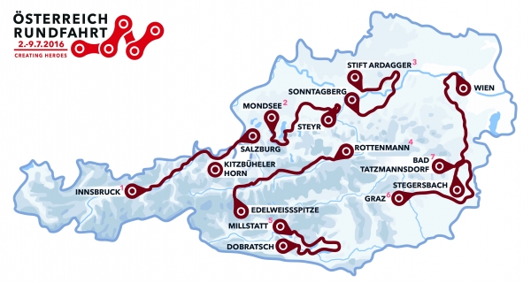 68. ÖsterreichRundfahrt 2016 startet am 2. Juli mit einem Prolog