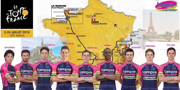 Le Tour: Lampre-Merida mit 7 Nationen aus 3 Kontinenten am Start zur Tour 2016