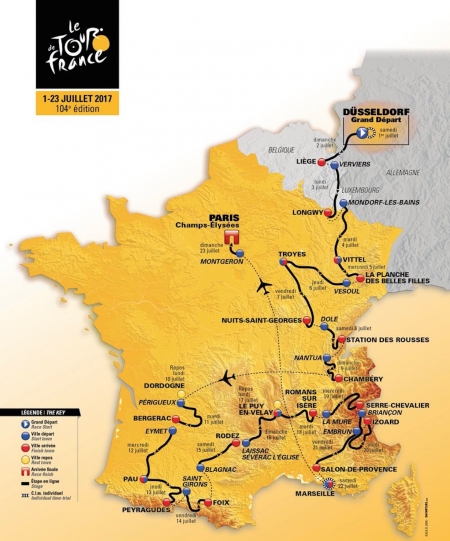 Die Tour de France 2017 hat den Parcours präsentiert