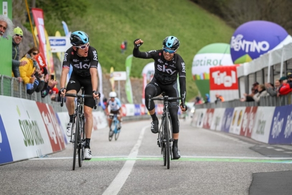 Geraint Thomas grijpt de macht in derde rit Tour des Alps.