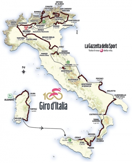100. Giro d’Italia vom 5. – 28. Mai 2017