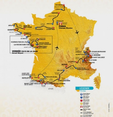 105. Tour de France 2018 mit einer spetakulären Streckenführung