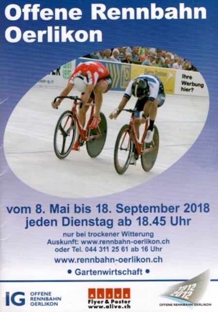 Jeden Dienstag Bahnrennen auf der Offenen Rennbahn von Oerlikon
