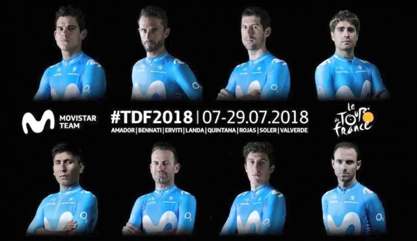 105. Tour de France 2018: Movistar Team –  3 Leader und 5 Helfer für die Tour selektioniert