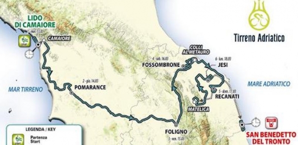 54. Tirreno – Adriatico startet am Mittwoch mit einem Mannschaftszeitfahren