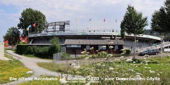 Die offene Rennbahn: Diese Sportanlage hat schon schrecklichere Zeiten überstanden.