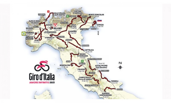 104. Giro d’Italia 2021 startet am Samstag in Torino mit der 1. Etappe von 8,6 Km