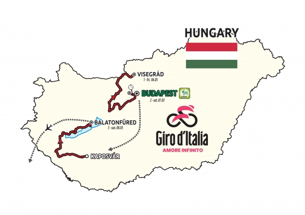 GIRO D’ITALIA 2022 : HET GRANDE DEPART VINDT VOLGEND JAAR PLAATS IN HONGARIJE.
