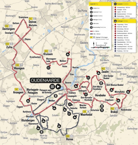 20. Flandern Rundfahrt der Frauen über 156 Km und 13 Hellingen