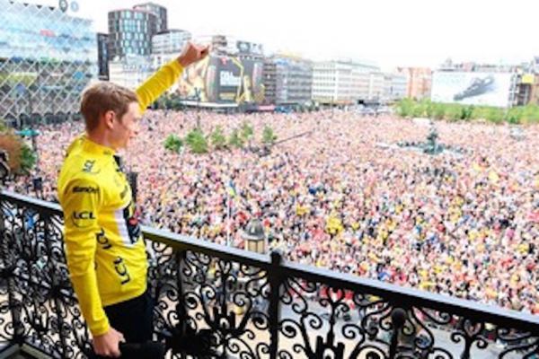 Tour de France Sieger Jonas Vingegaard in Kopenhagen gefeiert