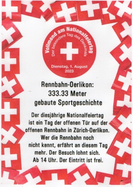 Schweizer Nationalfeiertag 1. August auf der Offenen Rennbahn Oerlikon