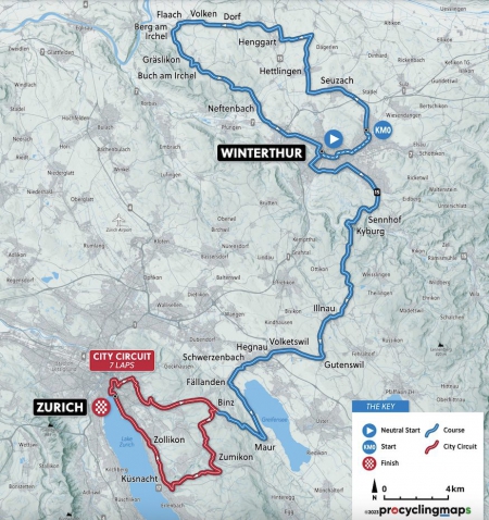 Strassen Weltmeisterschaft 2024 in Zürich: Die Strecke steht