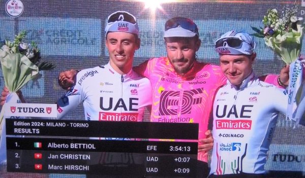 105. Milano – Torino: Jan Christen und Marc Hirschi auf dem Podium