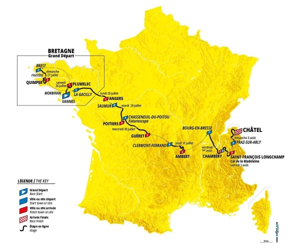 4. Tour de France Femmes 2025 1'165 Km in 9. Etappen