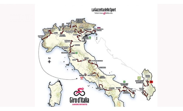 108. Giro d'Italia 2025 – 21 Etappe – 3'413,3 Km und 52.500 Höhenmeter