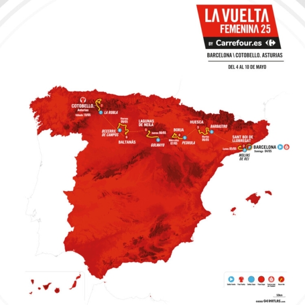 11. Vuelta Espana Femenina 4. – 10. Mai 2025 mit Marlen Reusser und Linda Zanetti