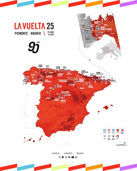 SpanienRundfahrt – La Vuelta vom 23.8. – 14.9.2025 mit 21 Etappen