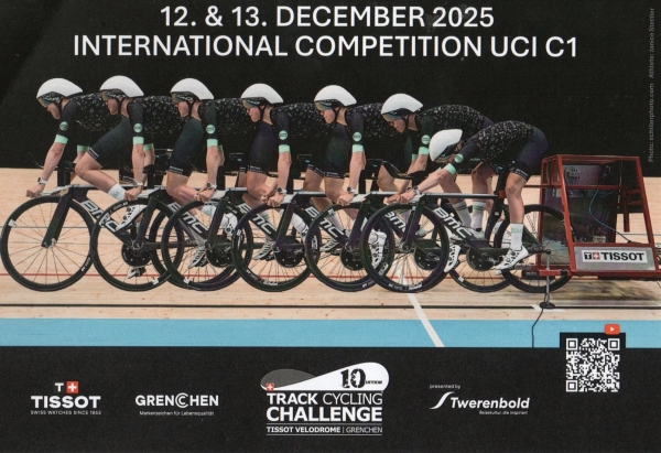10. Track Cycling Challenge Klasse C 1 am 12./13. Dezember 2025 im Tissot Velodrome Grenchen