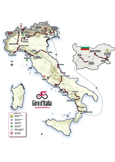 GIRO D’ITALIA 2026: VAN BULGARIJE NAAR ROME, EEN VEELEISENDE ROUTE.