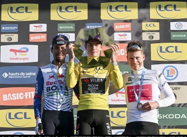 Vingegaard bezorgt Team Visma | Lease a Bike derde eindzege op rij in Parijs-Nice